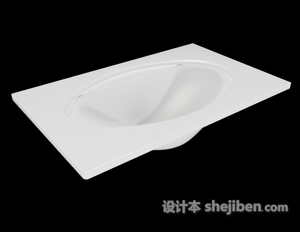 白色简约洗脸盆3d模型下载