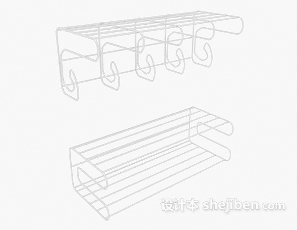 白色金属挂钩3d模型下载