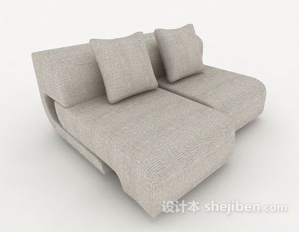 灰色简单躺椅沙发3d模型下载