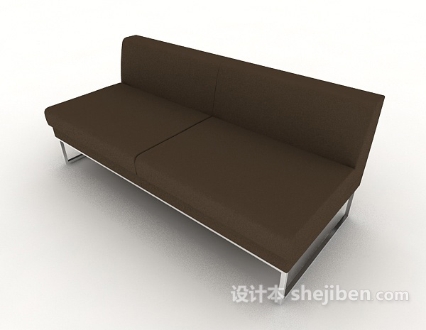 简约深棕色双人沙发3d模型下载