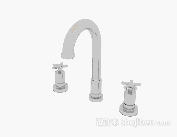 卫生间双开水龙头3d模型下载