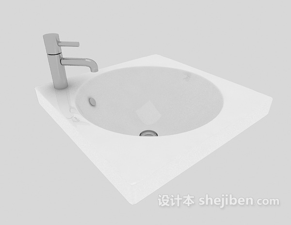 简单洗手盆3d模型下载
