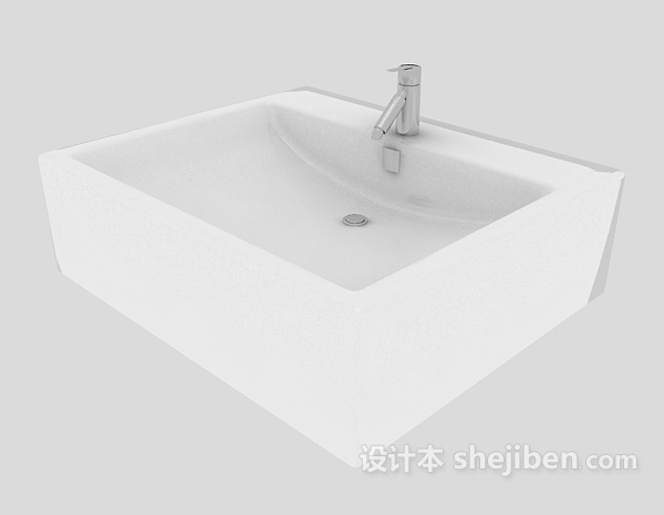 简单家居洗手池3d模型下载