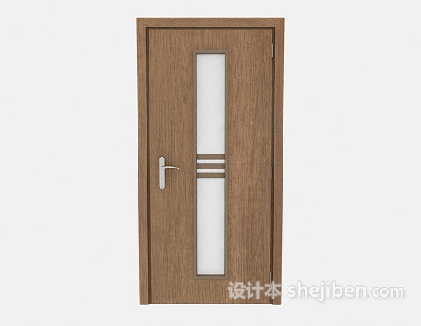 简单现代实木门3d模型下载