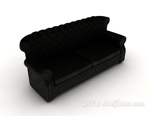 皮质现代多人沙发3d模型下载