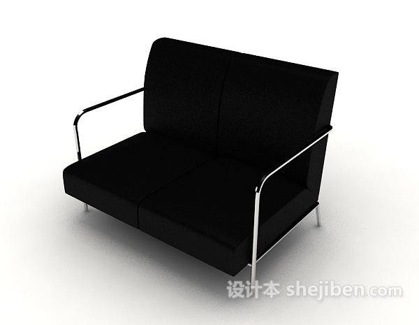 休闲简约现代黑色单人沙发3d模型下载