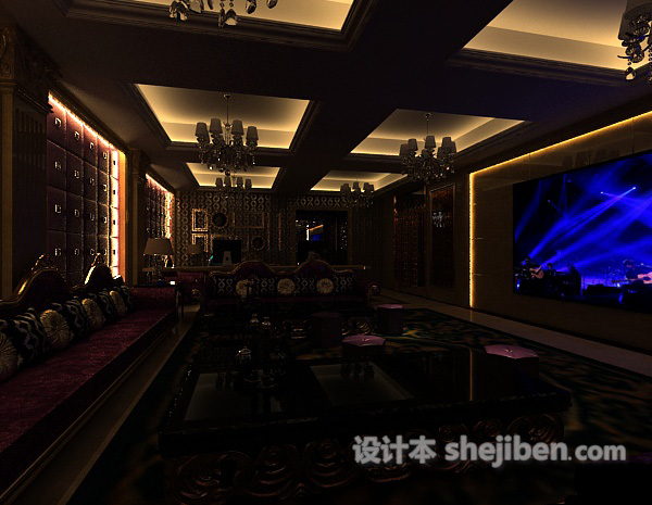 欧式高档精致KTV3d模型下载