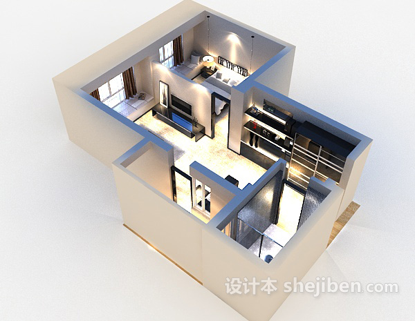 家居样板房3d模型下载