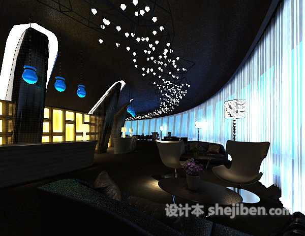 酒店休闲会所3d模型下载