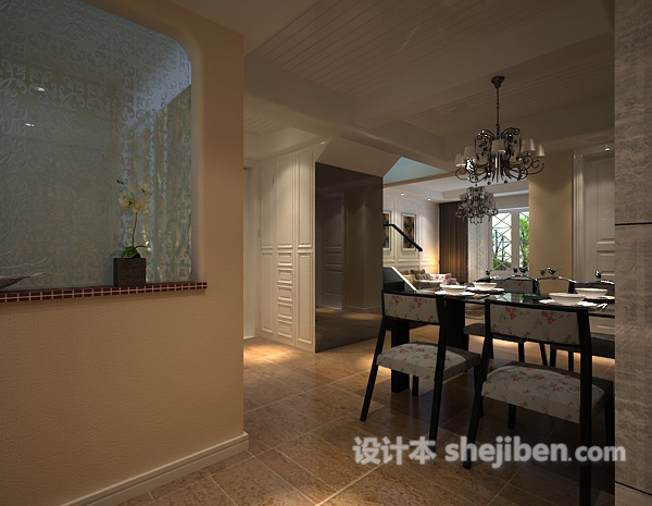 地中海家庭式餐厅3d模型下载