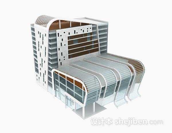 个性现代办公楼3d模型下载