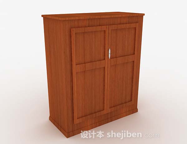 简约棕色衣柜3d模型下载