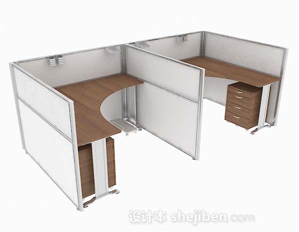 现代简单办公桌子3d模型下载