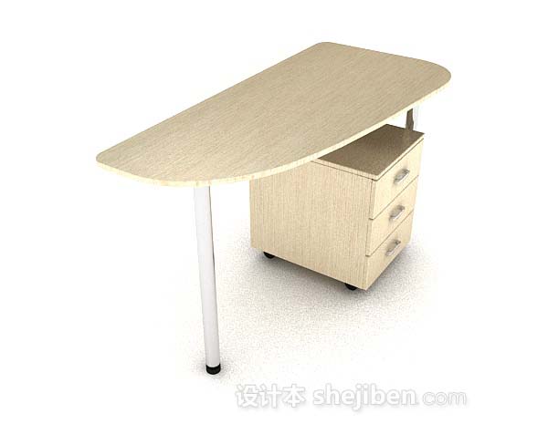 现代简约黄色书桌3d模型下载