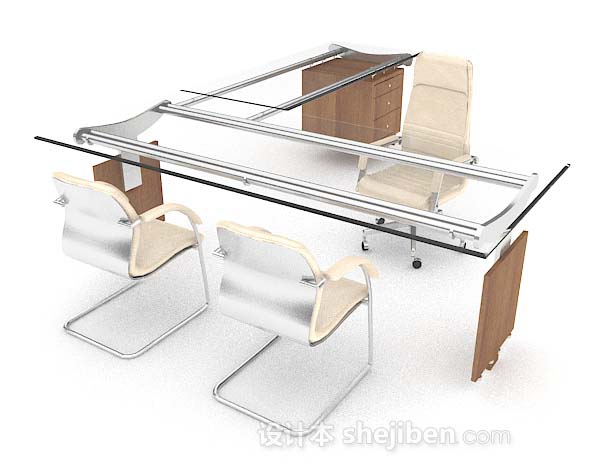 办公桌椅3d模型下载