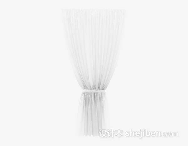 灰白色窗帘3d模型下载