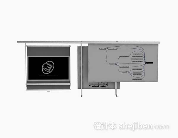 办公讲解板3d模型下载