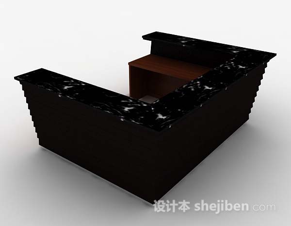 黑色石材班台3d模型下载