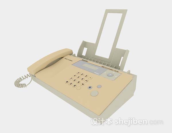 黄色传真机3d模型下载