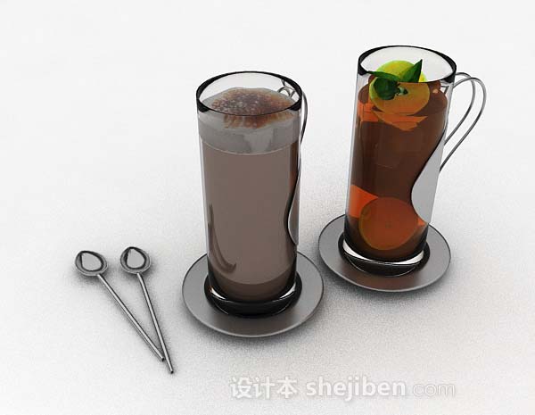 休闲花茶3d模型下载