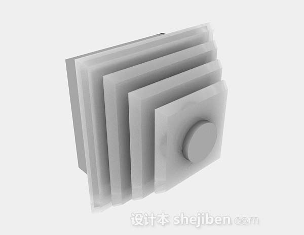 灰色多层壁灯3d模型下载