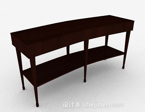 简单长方形木质桌子3d模型下载