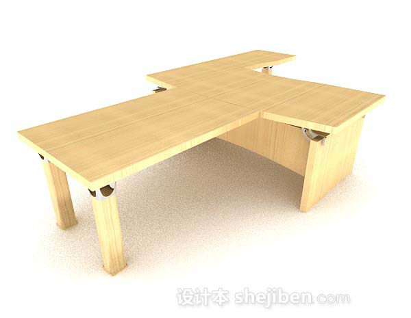 黄色简单个性办公桌3d模型下载