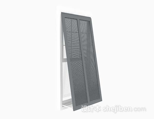 家居简约灰色窗户3d模型下载