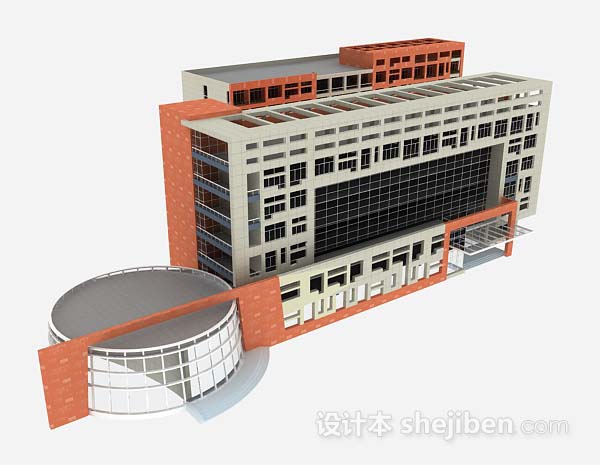 简约办公楼3d模型下载