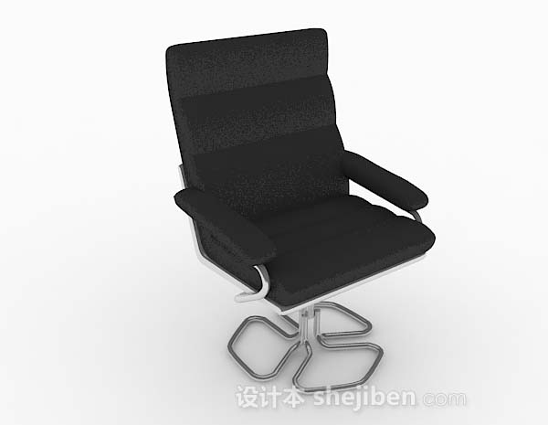 现代简约黑色办公椅3d模型下载
