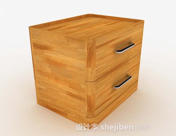 黄棕色床头柜3d模型下载