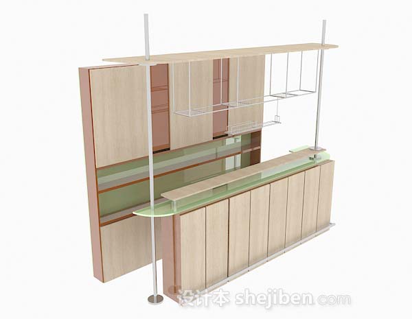 木质简约橱柜3d模型下载
