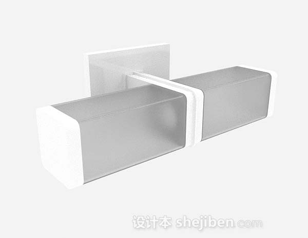 现代灰白色简约壁灯3d模型下载