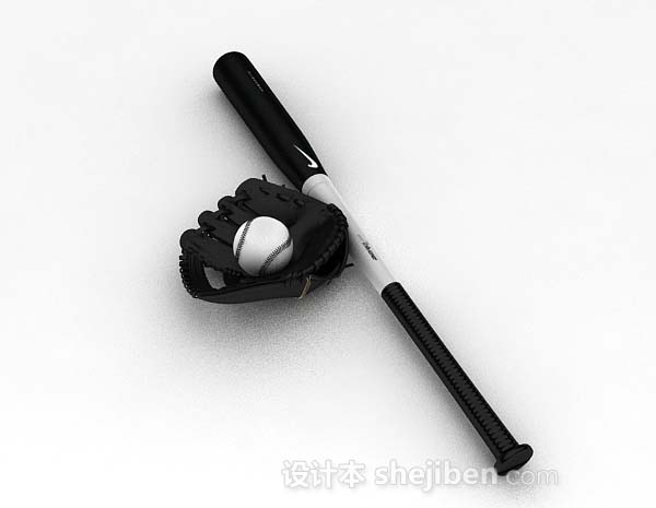 黑白棒球套装3d模型下载