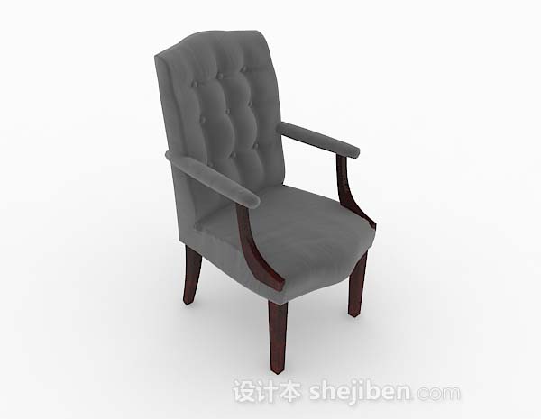 欧式简约灰色单人沙发椅3d模型下载