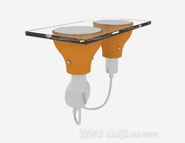 橙色个性壁灯3d模型下载