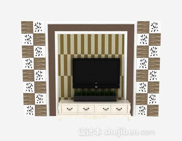挂墙式液晶电视机3d模型下载