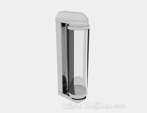 灰色简约日光灯3d模型下载