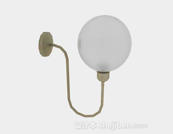 圆球白色壁灯3d模型下载