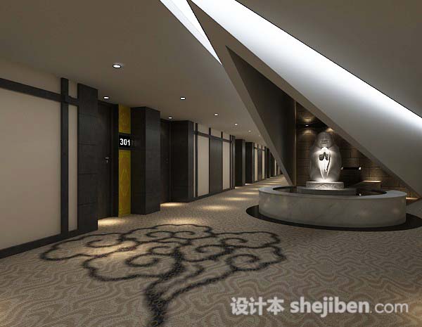 宾馆长走廊3d模型下载