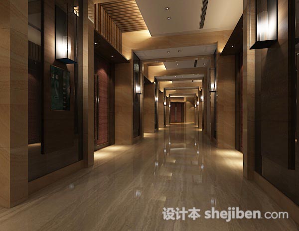 酒店走廊3d模型下载