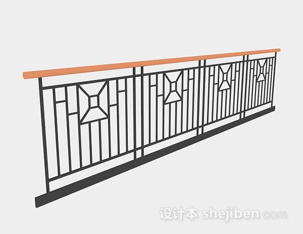 黑色栏杆3d模型下载