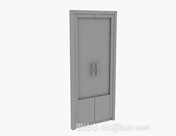 灰色木质隔断3d模型下载