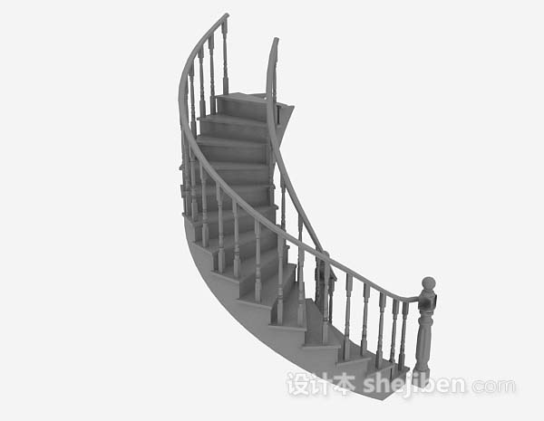 灰色楼梯3d模型下载