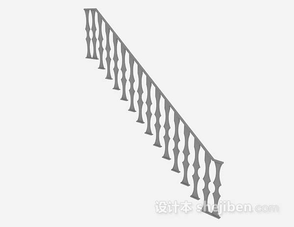 灰色楼梯栏杆3d模型下载