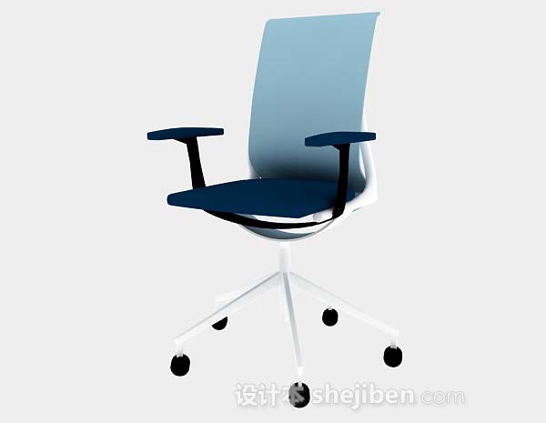 蓝色办公椅3d模型下载