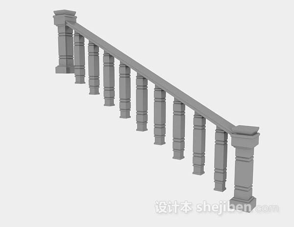 灰色栏杆3d模型下载
