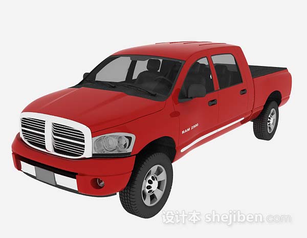 红色汽车3d模型下载