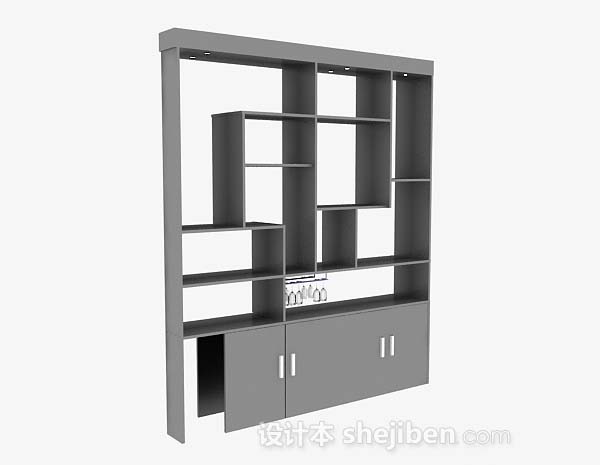 灰色展示柜3d模型下载