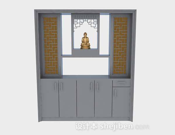 中式隔断3d模型下载